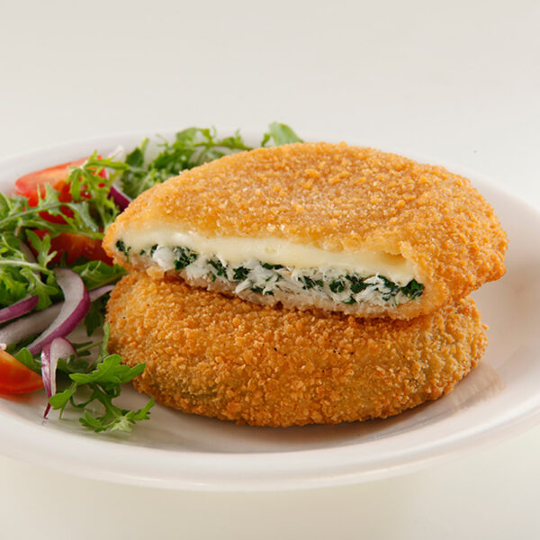 Medallón de Merluza y Espinaca con Crema de queso