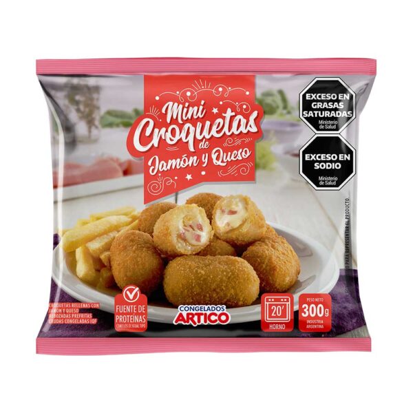 Mini Croquetas Rellenas con Jamón y Queso 300 g.